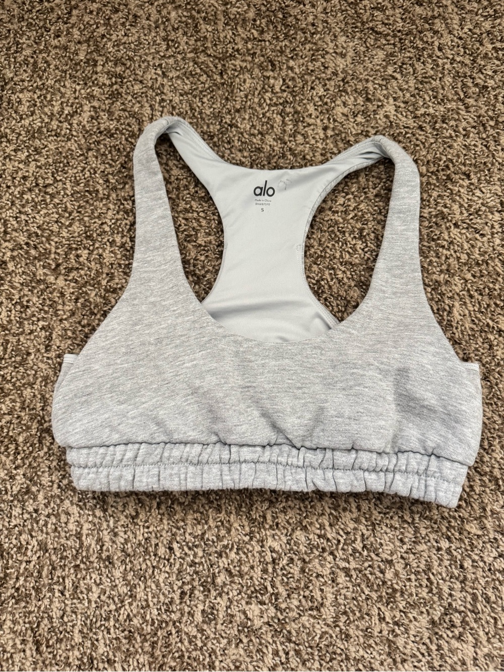 ALO Yoga Heather Light Gray Racerback Bralette